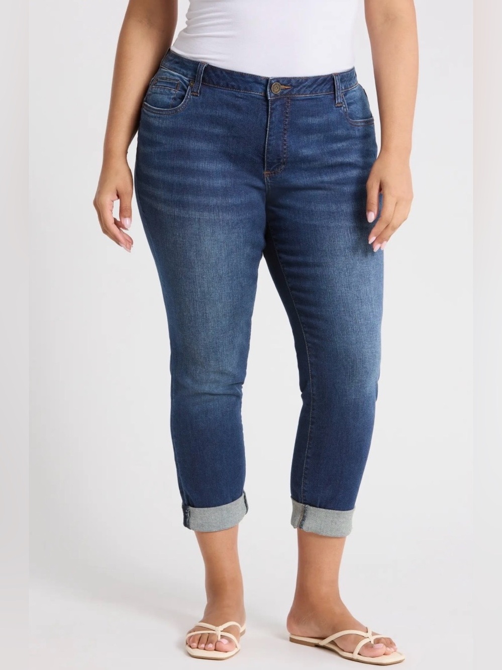 Kut from the Kloth Katy Boyfriend Jeans Dark Blue Wash Denim Women's size 16W